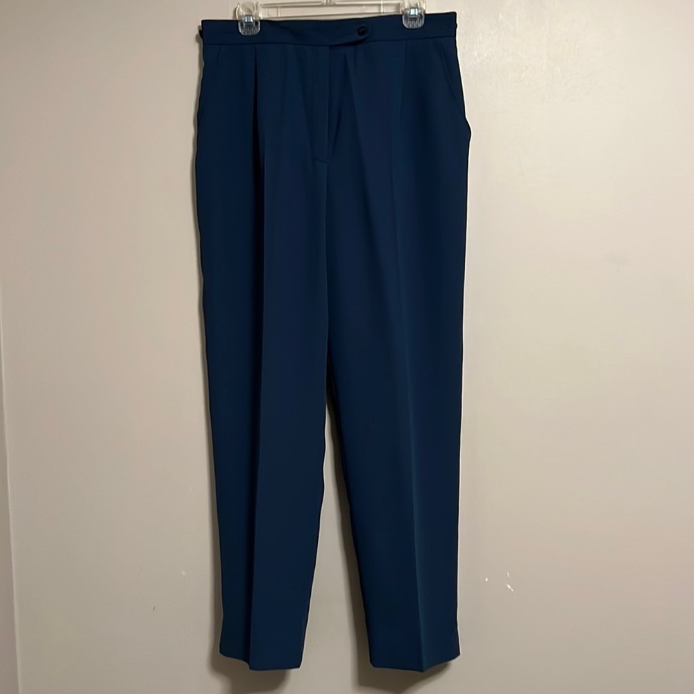 Harve Benard‎ Slate Blue High Waisted Straight Leg Trouser Pants Size 12